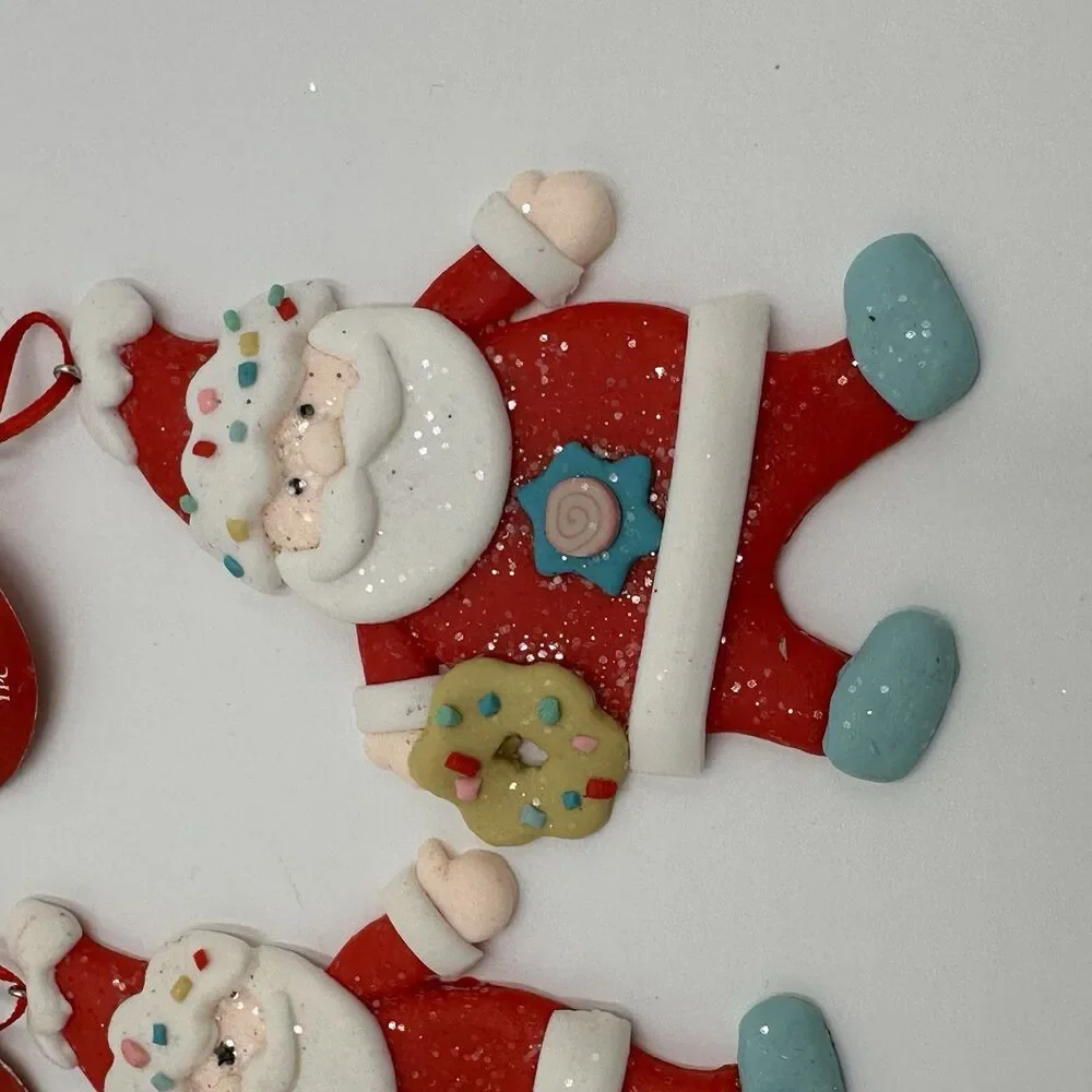 Santa Glitter Christmas Icon Clay Ornament Ashland 4
